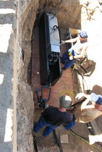 Обучение специалистов Водоканала работе с гидравлическим разрушителем Т65 проходило в реальных условиях на участке водопровода на улице Фабричной