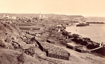 Камышинская пристань на Волге (конец 19-го века)