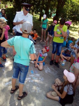 Сотрудники Госавтоинспекции провели мероприятие в детском лагере «Солнечный»