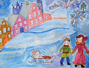 Детские работы на тему зимы